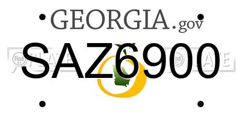 SAZ6900 Georgia License Plate
