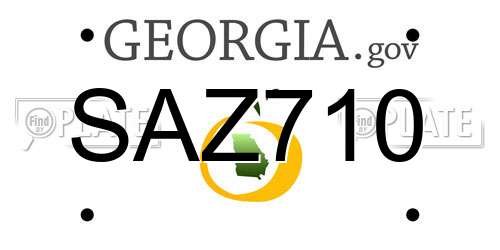 SAZ710 Georgia License Plate