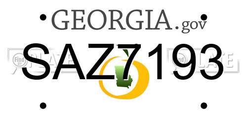 SAZ7193 Georgia License Plate