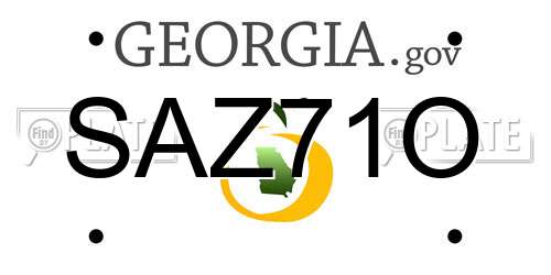SAZ71O Georgia License Plate