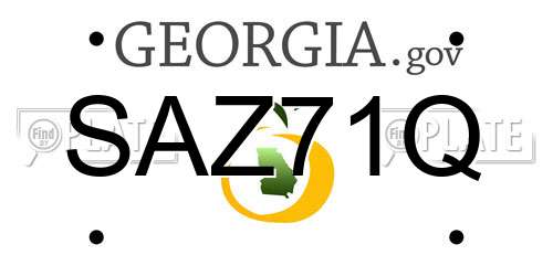 SAZ71Q Georgia License Plate