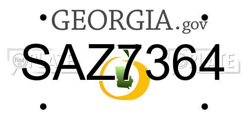 SAZ7364 Georgia License Plate