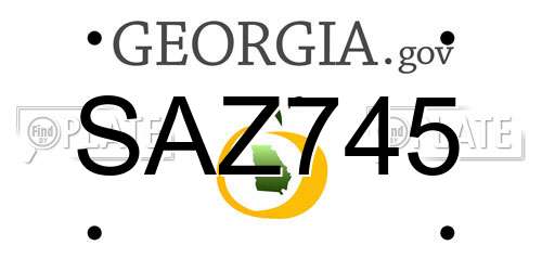 SAZ745 Georgia License Plate