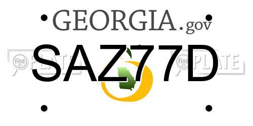SAZ77D Georgia License Plate