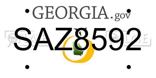 SAZ8592 Georgia License Plate