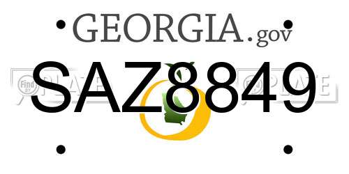 SAZ8849 Georgia License Plate