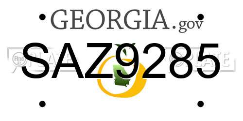 SAZ9285 Georgia License Plate