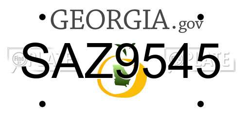 SAZ9545 Georgia License Plate