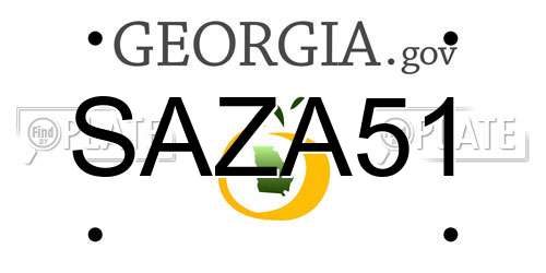 SAZA51 Georgia License Plate