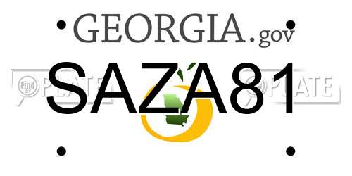SAZA81 Georgia License Plate