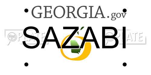 SAZABI Georgia License Plate