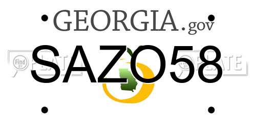SAZO58 Georgia License Plate