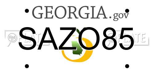 SAZO85 Georgia License Plate