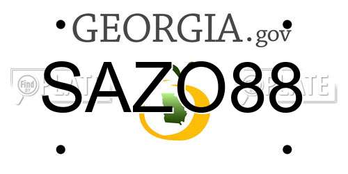 SAZO88 Georgia License Plate