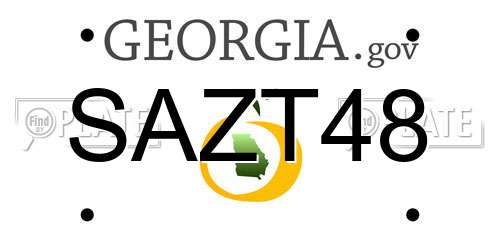 SAZT48 Georgia License Plate
