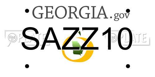 SAZZ10 Georgia License Plate