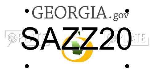 SAZZ20 Georgia License Plate