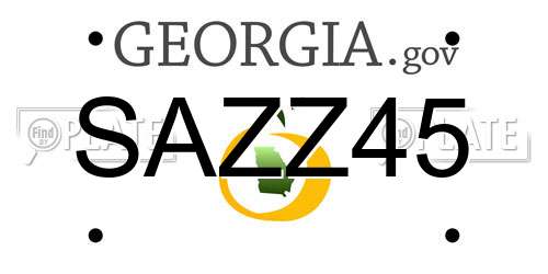 SAZZ45 Georgia License Plate