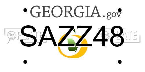 SAZZ48 Georgia License Plate
