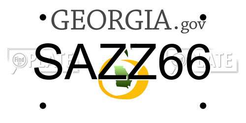 SAZZ66 Georgia License Plate
