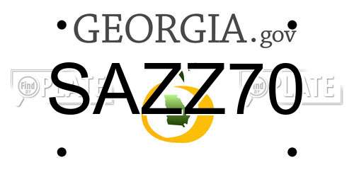 SAZZ70 Georgia License Plate