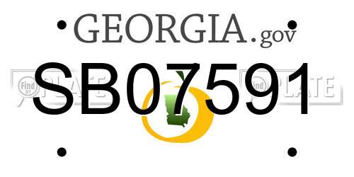 SB07591 Georgia License Plate