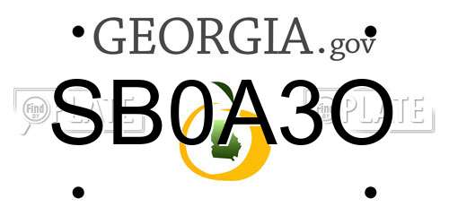 SB0A3O Georgia License Plate