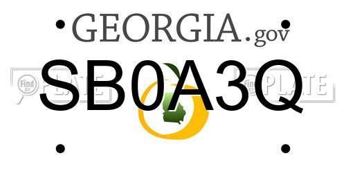 SB0A3Q Georgia License Plate