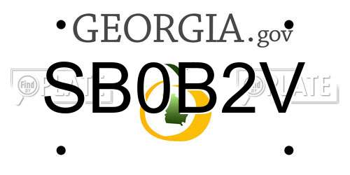 SB0B2V Georgia License Plate
