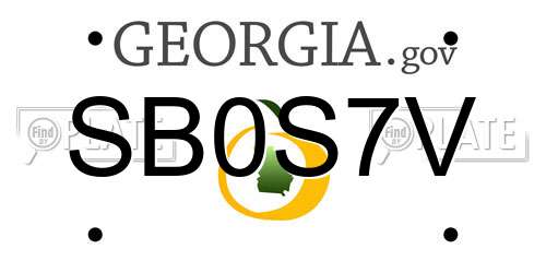 SB0S7V Georgia License Plate