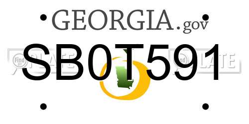 SB0T591 Georgia License Plate