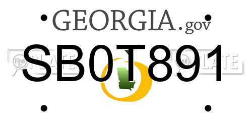 SB0T891 Georgia License Plate