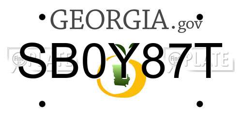 SB0Y87T Georgia License Plate