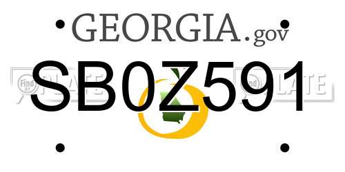 SB0Z591 Georgia License Plate
