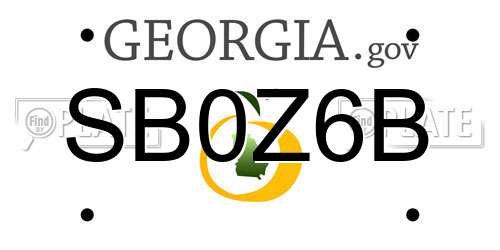 SB0Z6B Georgia License Plate