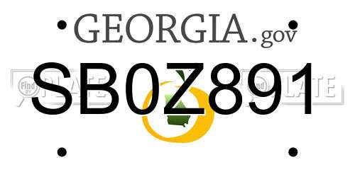 SB0Z891 Georgia License Plate
