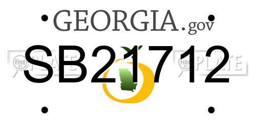 SB21712 Georgia License Plate