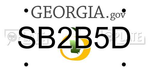 SB2B5D Georgia License Plate