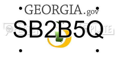 SB2B5Q Georgia License Plate