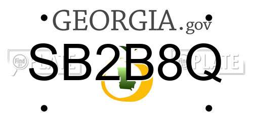 SB2B8Q Georgia License Plate