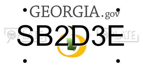 SB2D3E Georgia License Plate