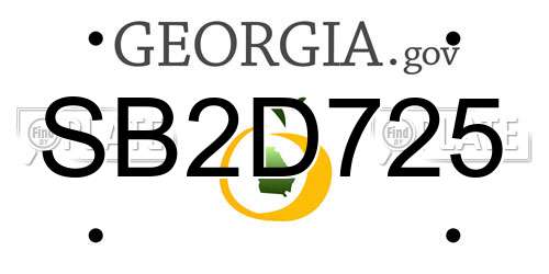 SB2D725 Georgia License Plate
