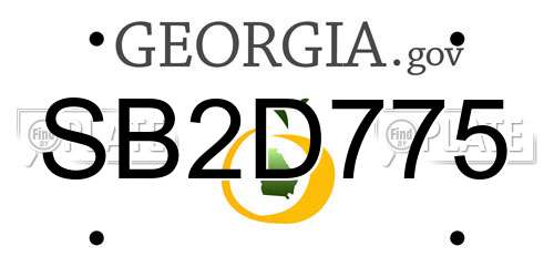 SB2D775 Georgia License Plate
