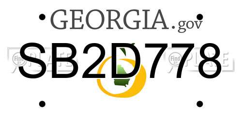 SB2D778 Georgia License Plate