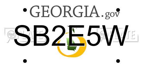 SB2E5W Georgia License Plate
