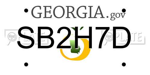 SB2H7D Georgia License Plate