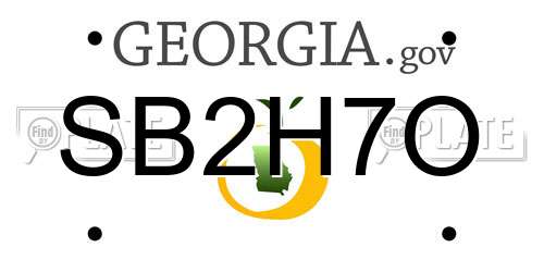 SB2H7O Georgia License Plate