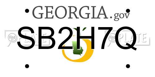SB2H7Q Georgia License Plate