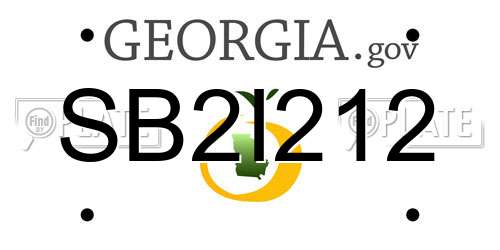 SB2I212 Georgia License Plate