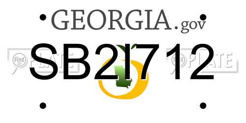 SB2I712 Georgia License Plate